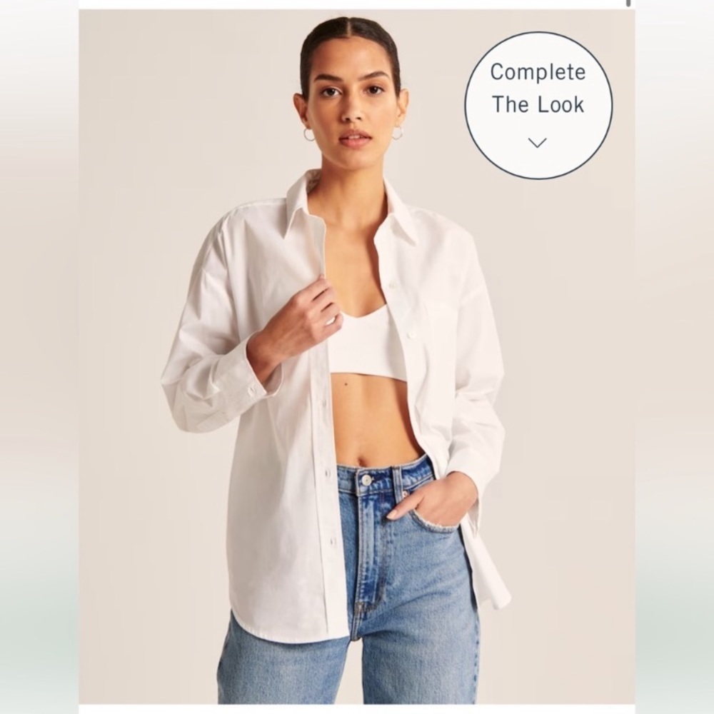 Abercrombie Oversized White button down shirt